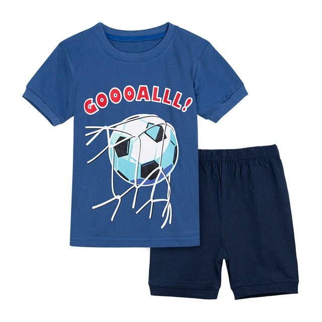 Dinosaur Football Sleepwear Set For Kids