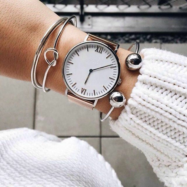 Open Silver Color Bracelet