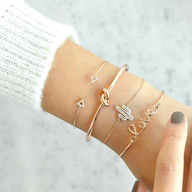 Open Silver Color Bracelet