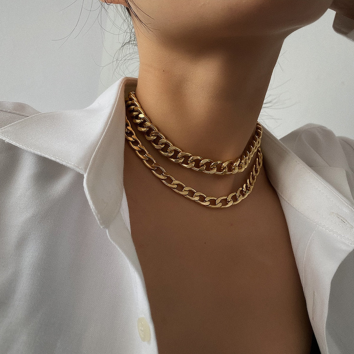 Aluminium Chain Choker Necklace