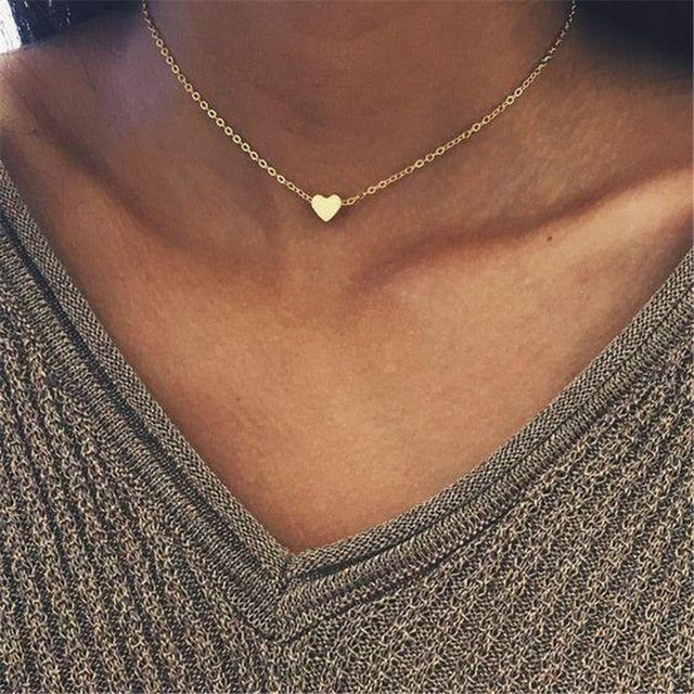 Crystal Heart Choker Necklace For Women