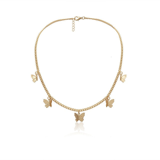 Butterfly Pendant Necklace Chokers Necklace For Women