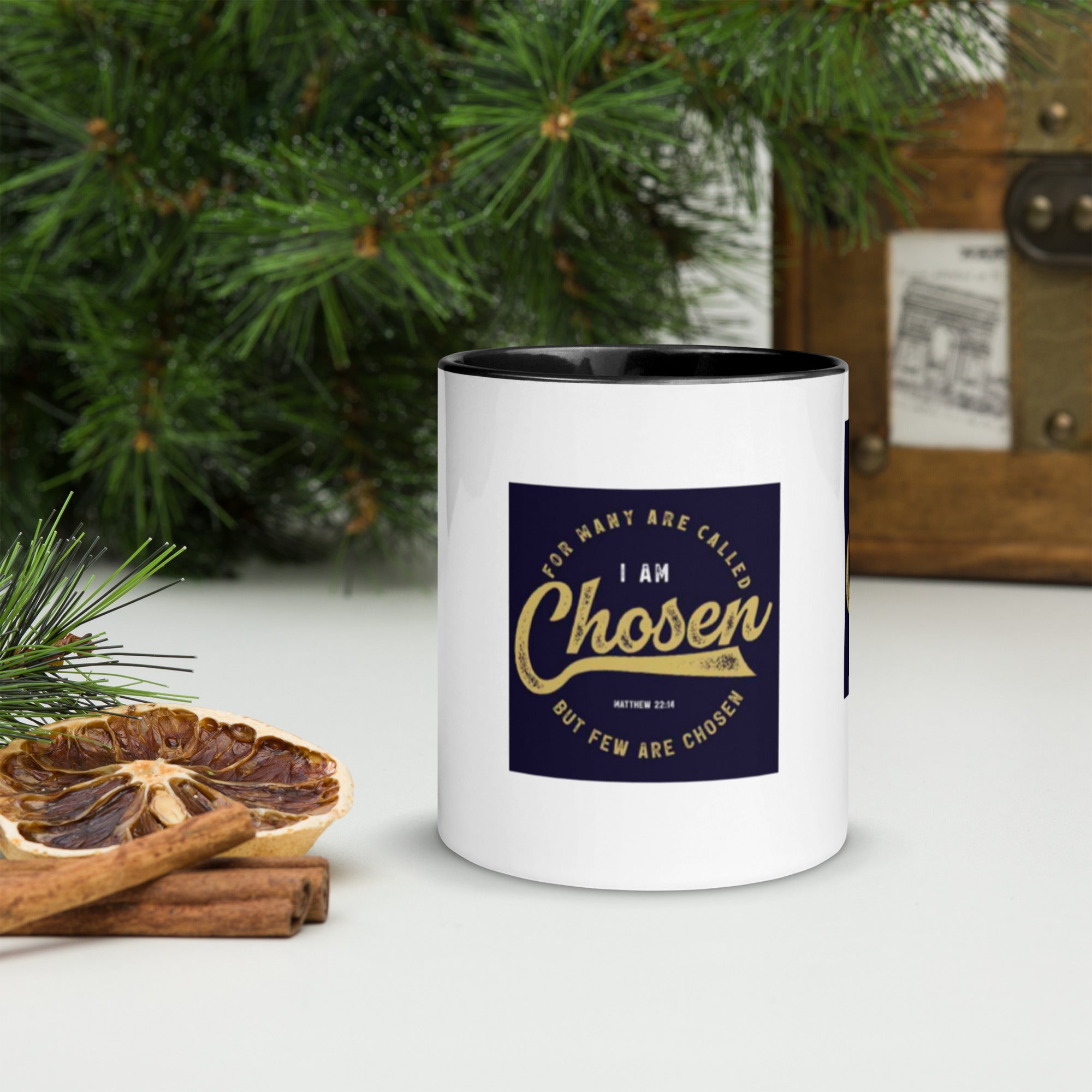 Custom Religious Coffee Mug with Color yellow gold  Inside