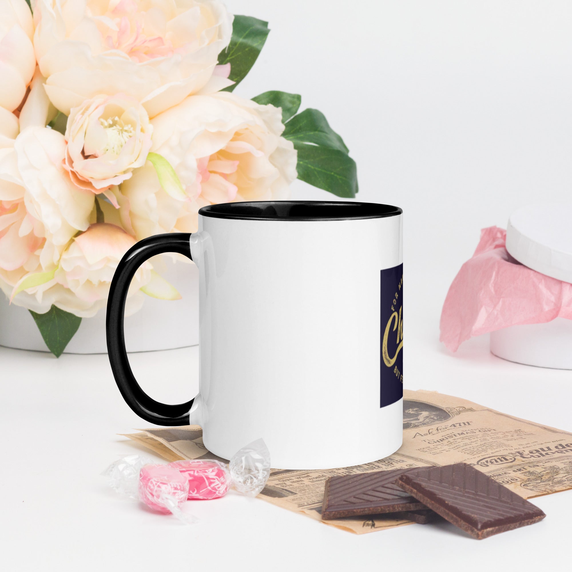 Custom Religious Coffee Mug with Color yellow gold  Inside
