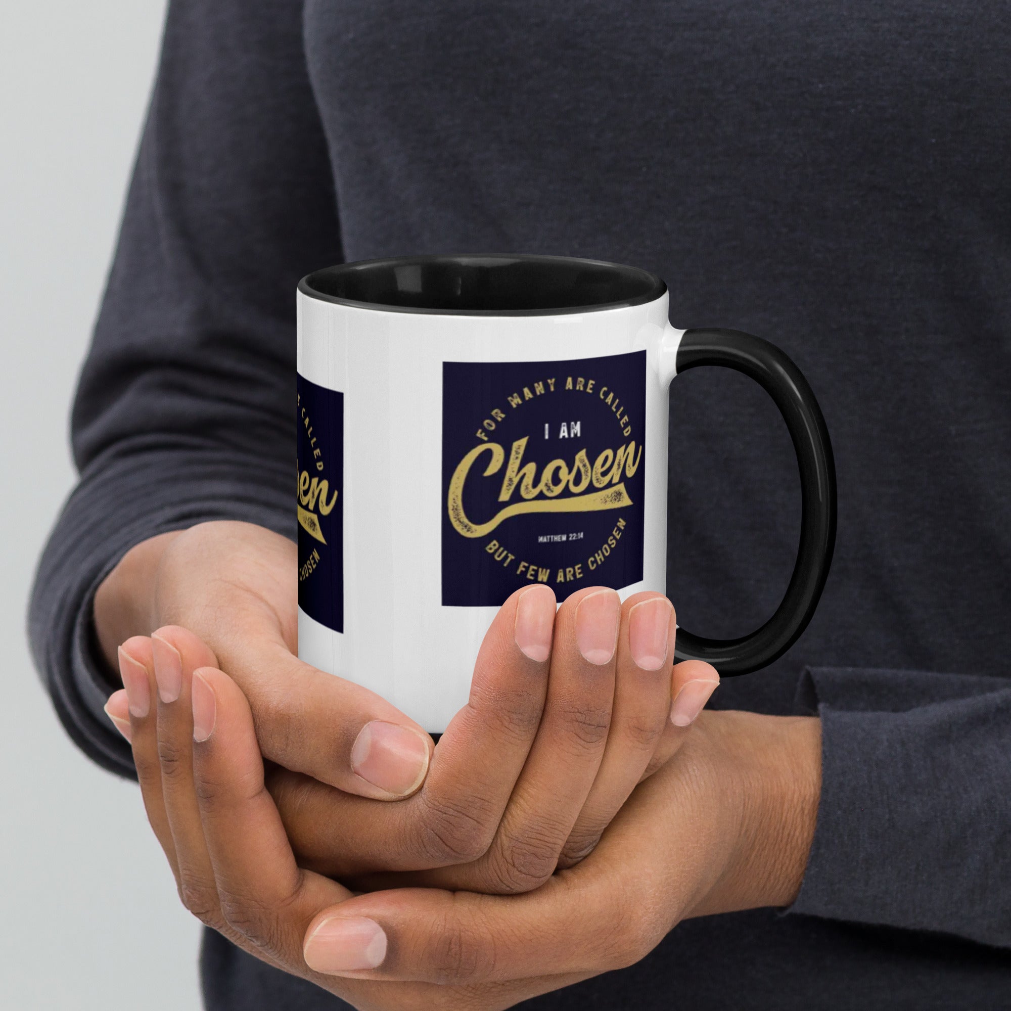 Custom Religious Coffee Mug with Color yellow gold  Inside