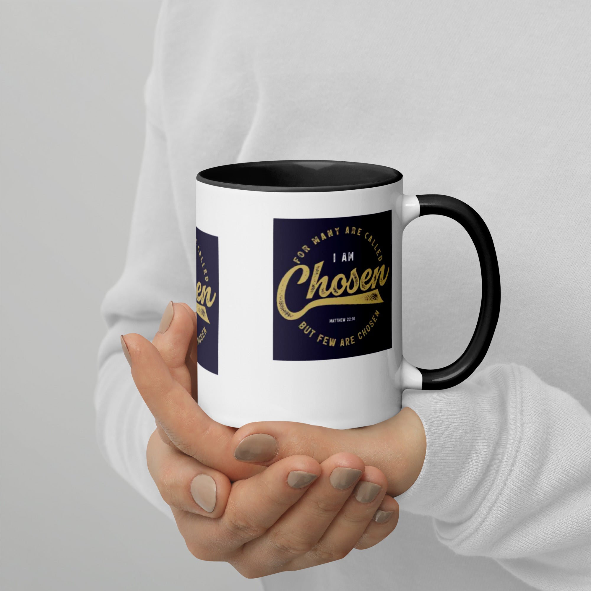 Custom Religious Coffee Mug with Color yellow gold  Inside