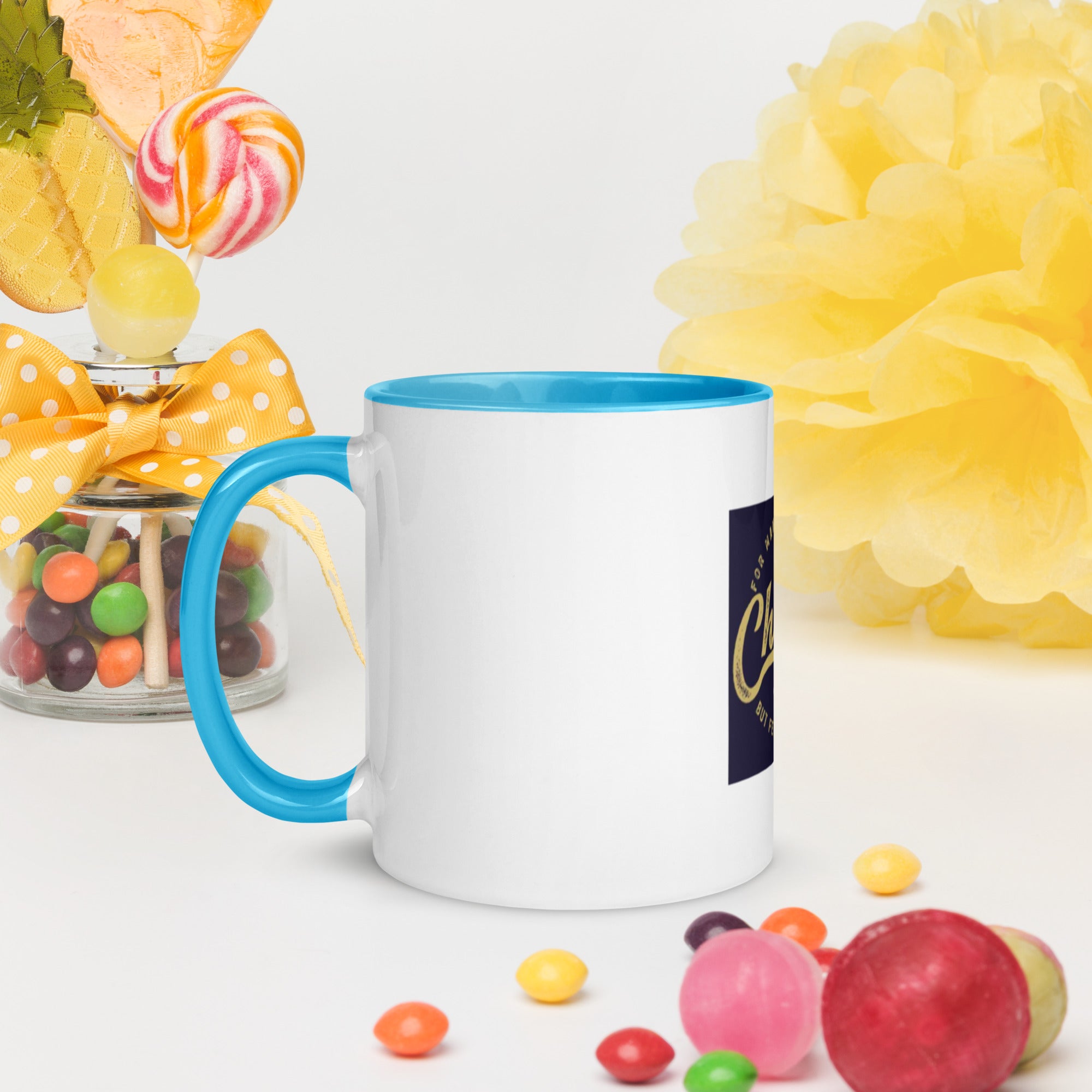Custom Religious Coffee Mug with Color yellow gold  Inside