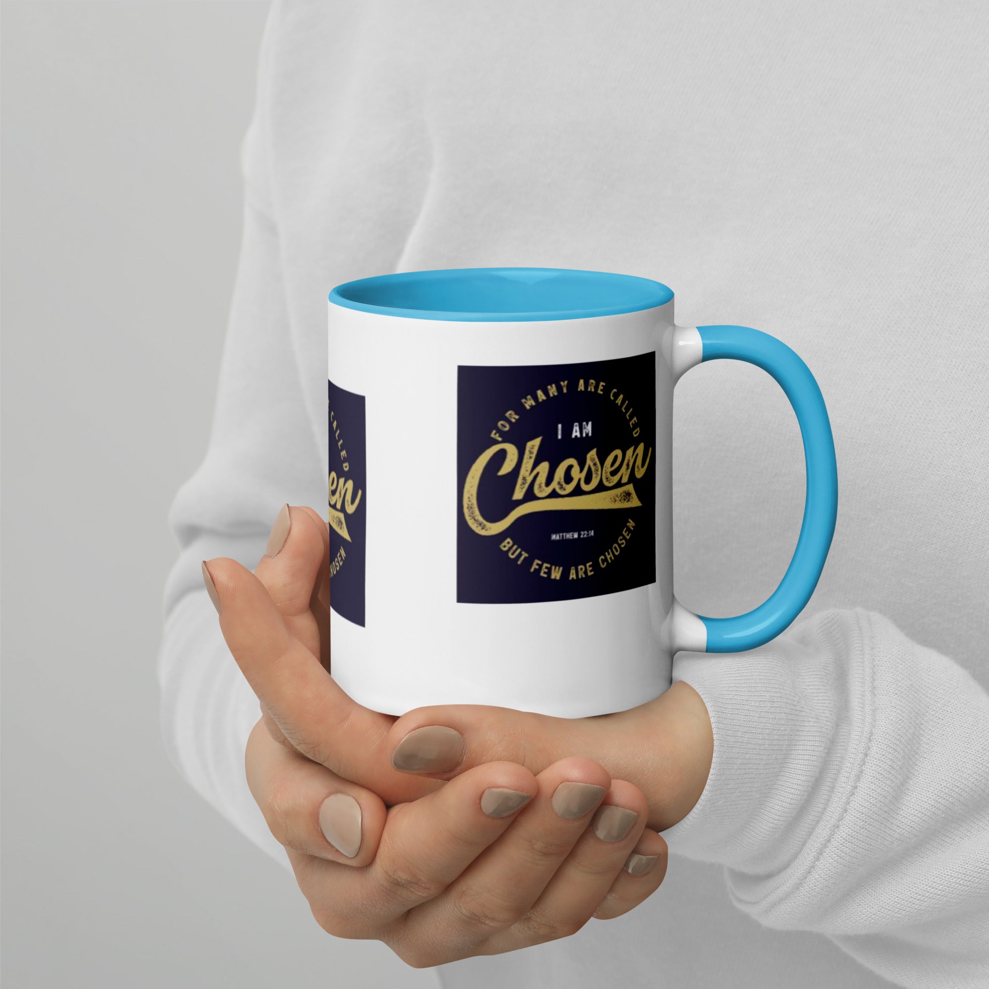 Custom Religious Coffee Mug with Color yellow gold  Inside