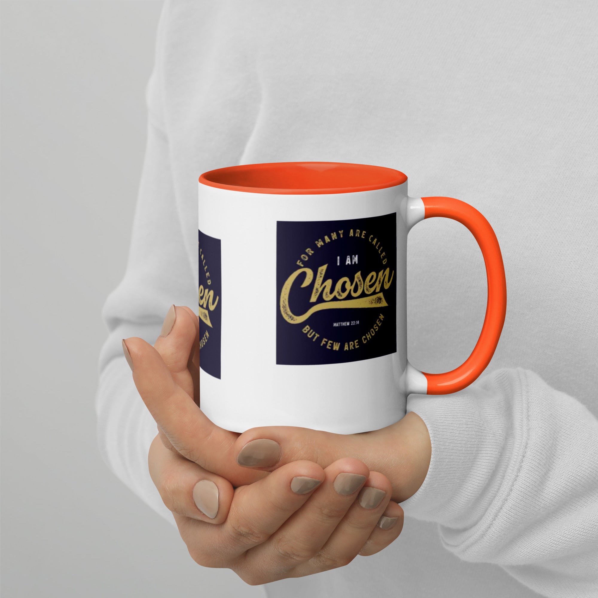 Custom Religious Coffee Mug with Color yellow gold  Inside