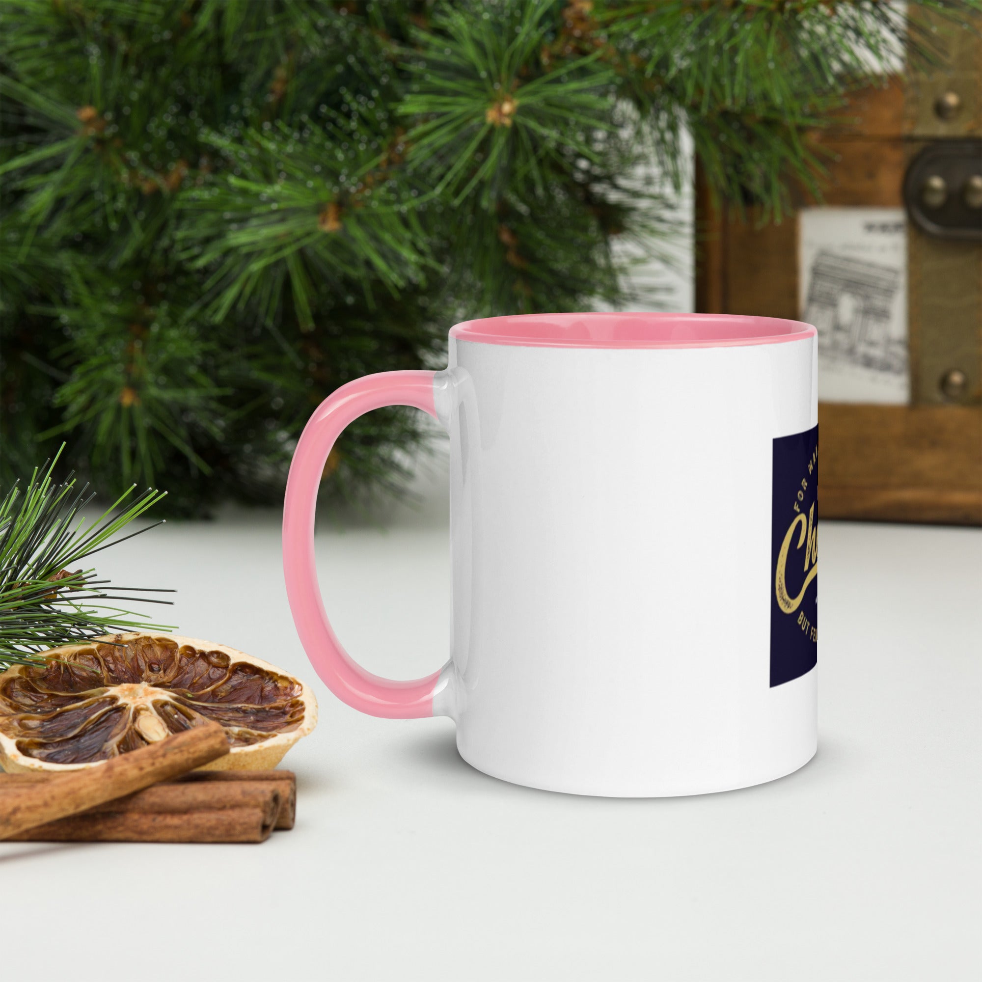 Custom Religious Coffee Mug with Color yellow gold  Inside