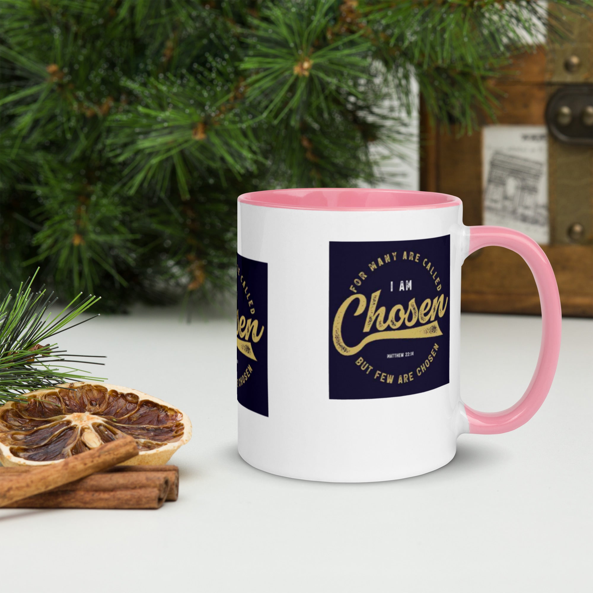 Custom Religious Coffee Mug with Color yellow gold  Inside