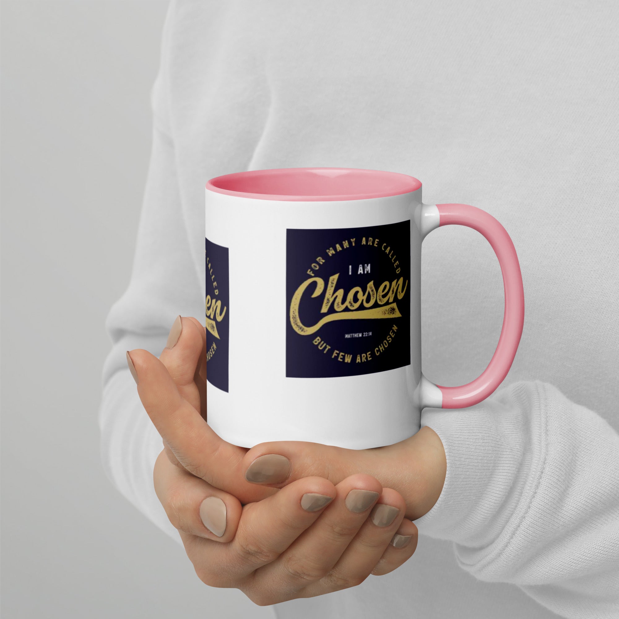 Custom Religious Coffee Mug with Color yellow gold  Inside
