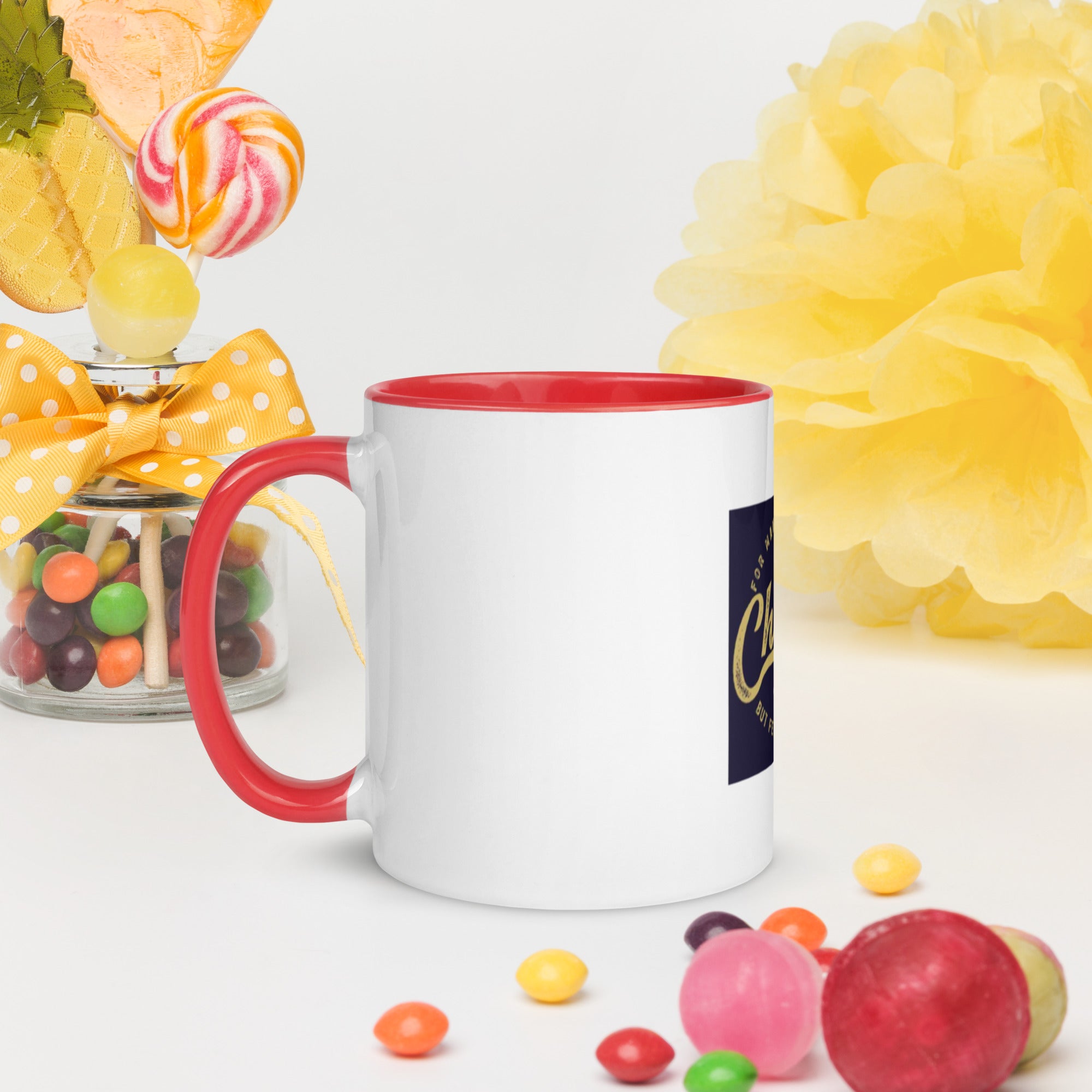 Custom Religious Coffee Mug with Color yellow gold  Inside