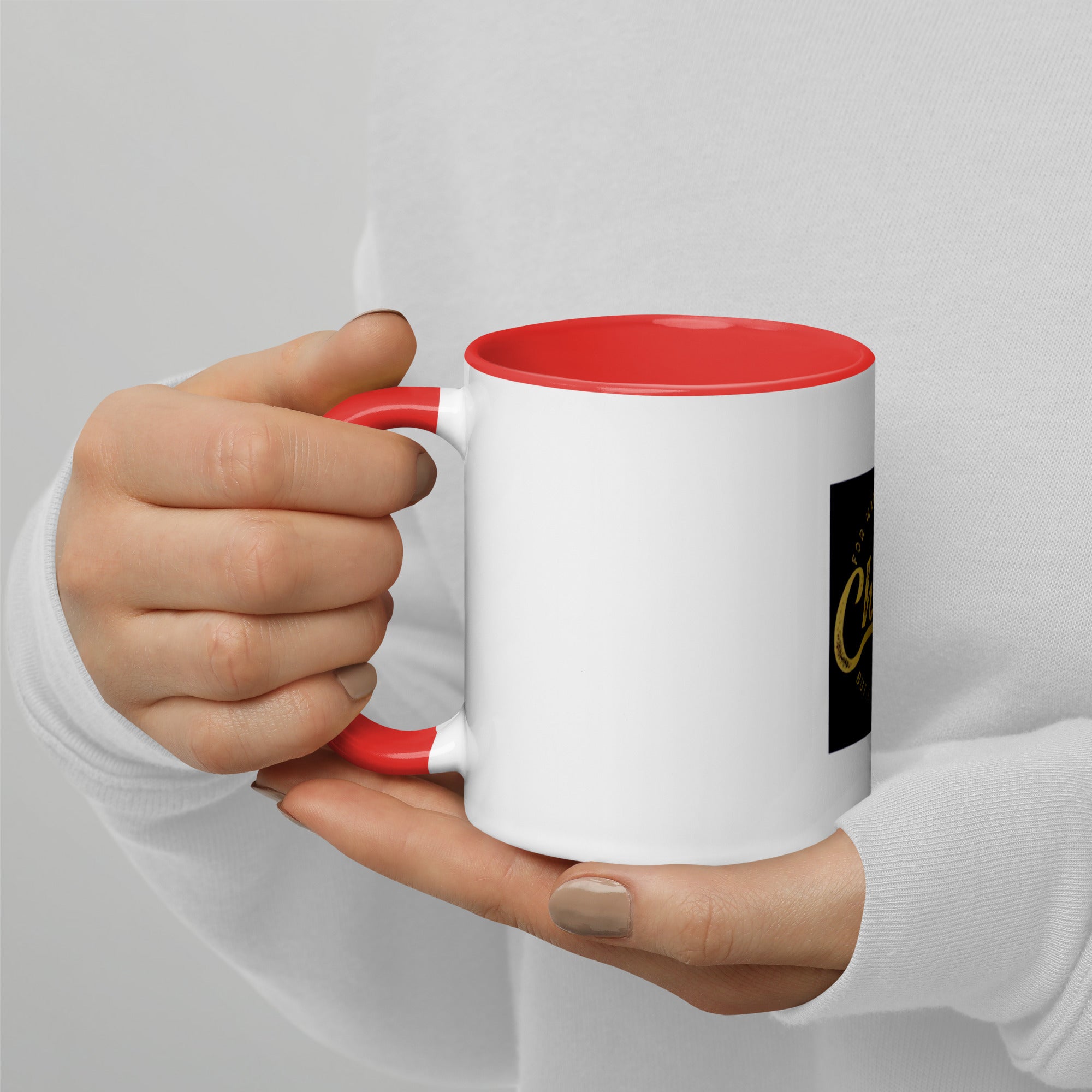 Custom Religious Coffee Mug with Color yellow gold  Inside