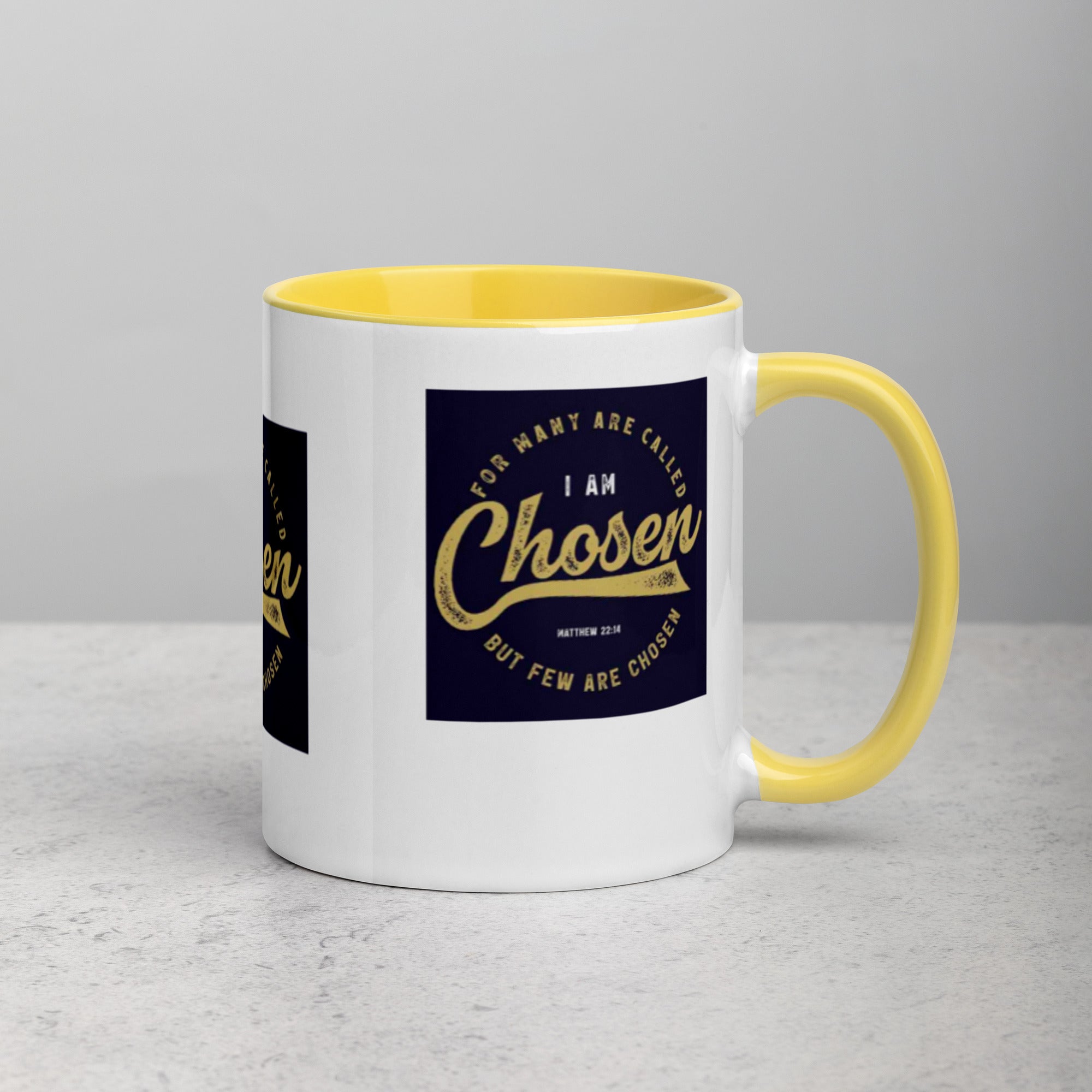 Custom Religious Coffee Mug with Color yellow gold  Inside