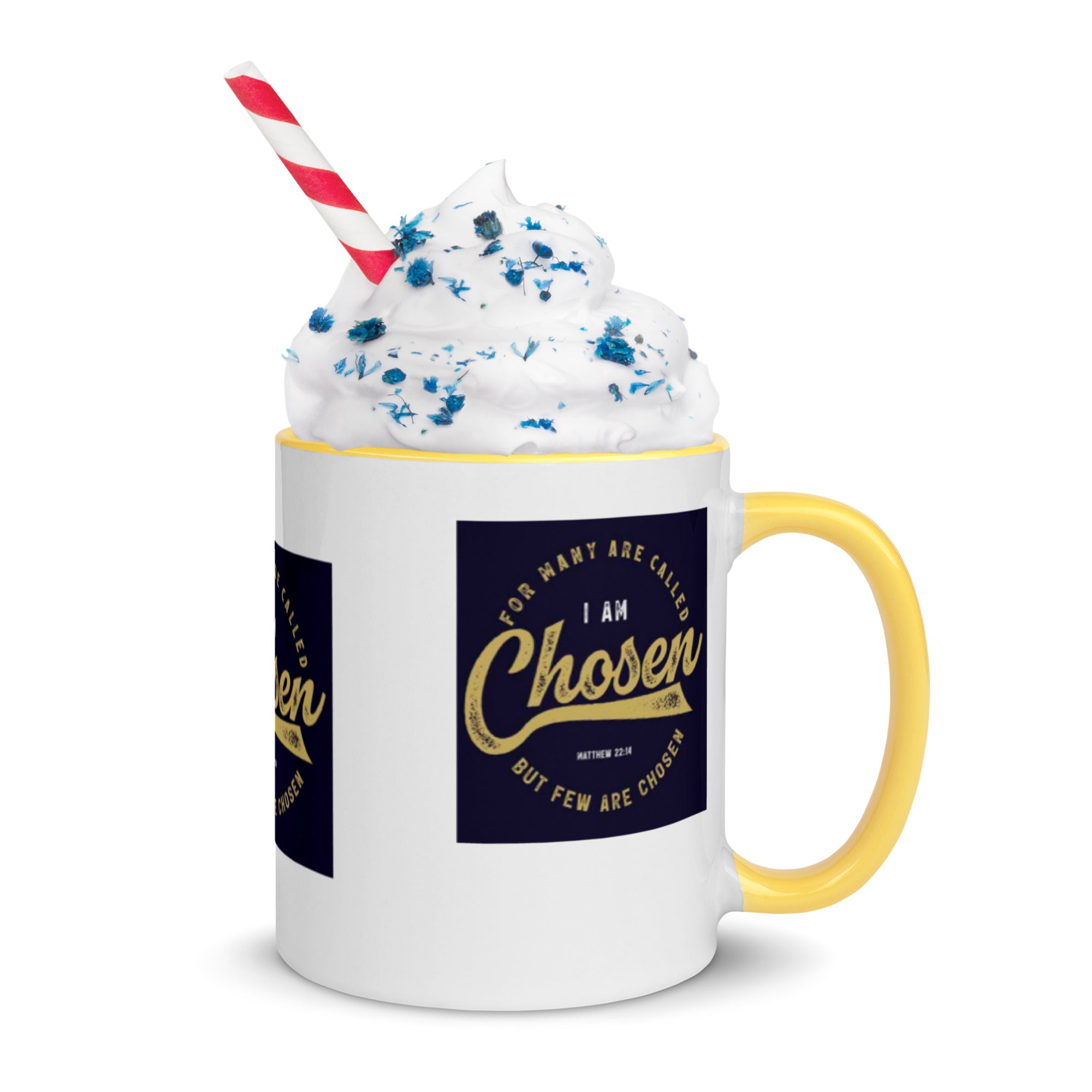 Custom Religious Coffee Mug with Color yellow gold  Inside